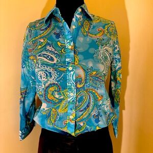 Turquoise boho hippy shirt by Ralph Lauren